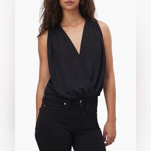 Good American Georgette Wrap Front Bodysuit, Size 2(M)